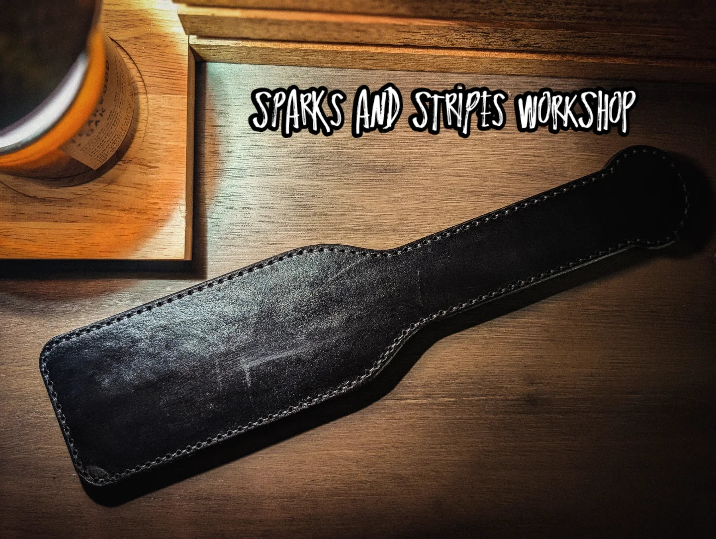 "SLUT" Leather Spanking Paddle – 30oz Handcrafted Impact Tool