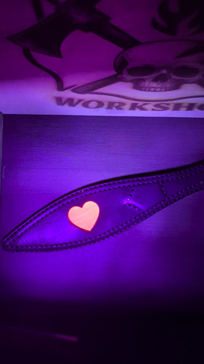 Glow Heart Leather Paddle