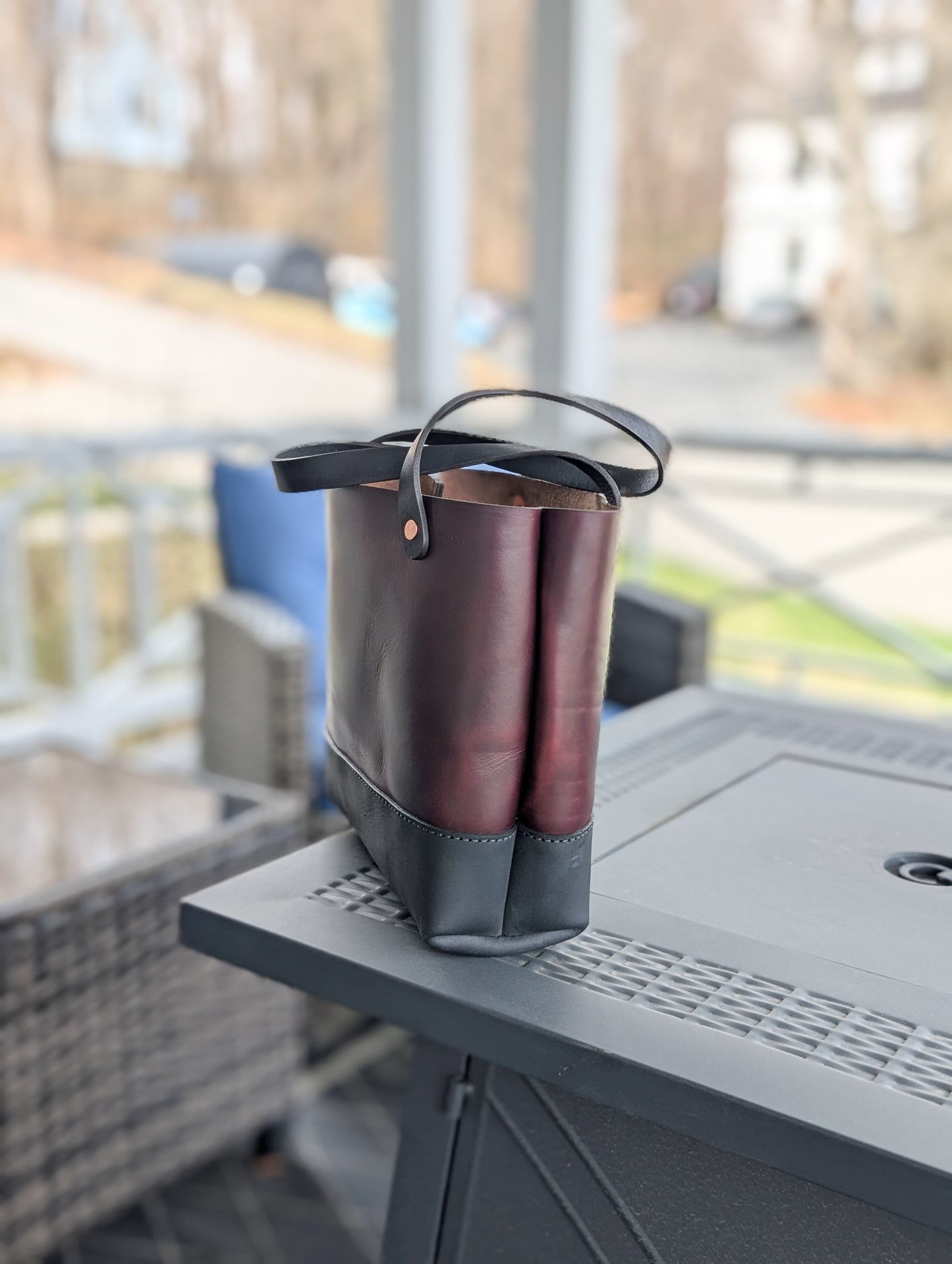 The "Lilith" oxblood tote bag