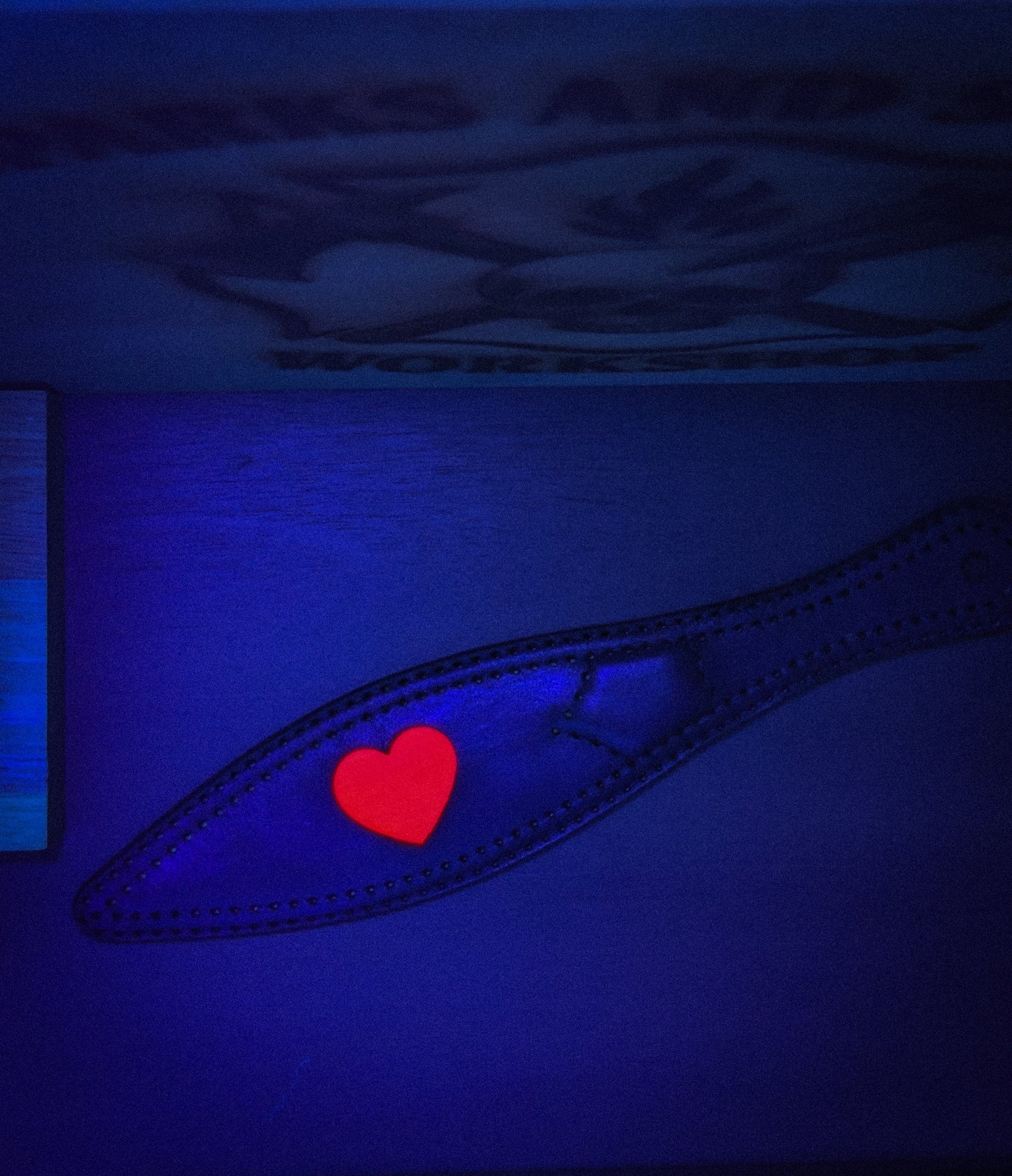 Glow Heart Leather Paddle