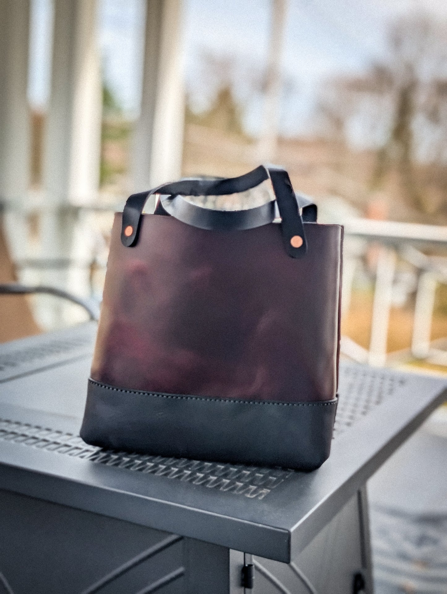 The "Lilith" oxblood tote bag