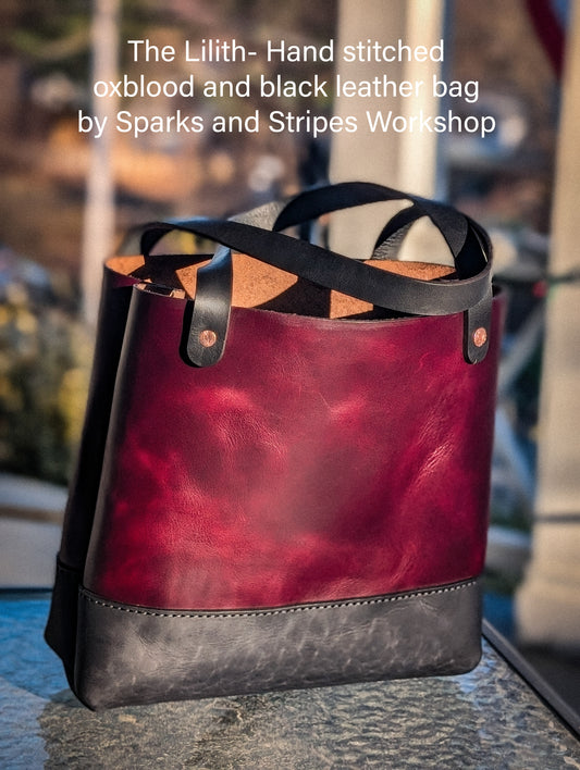 The "Lilith" oxblood tote bag