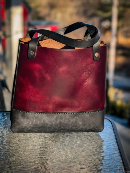 The "Lilith" oxblood tote bag
