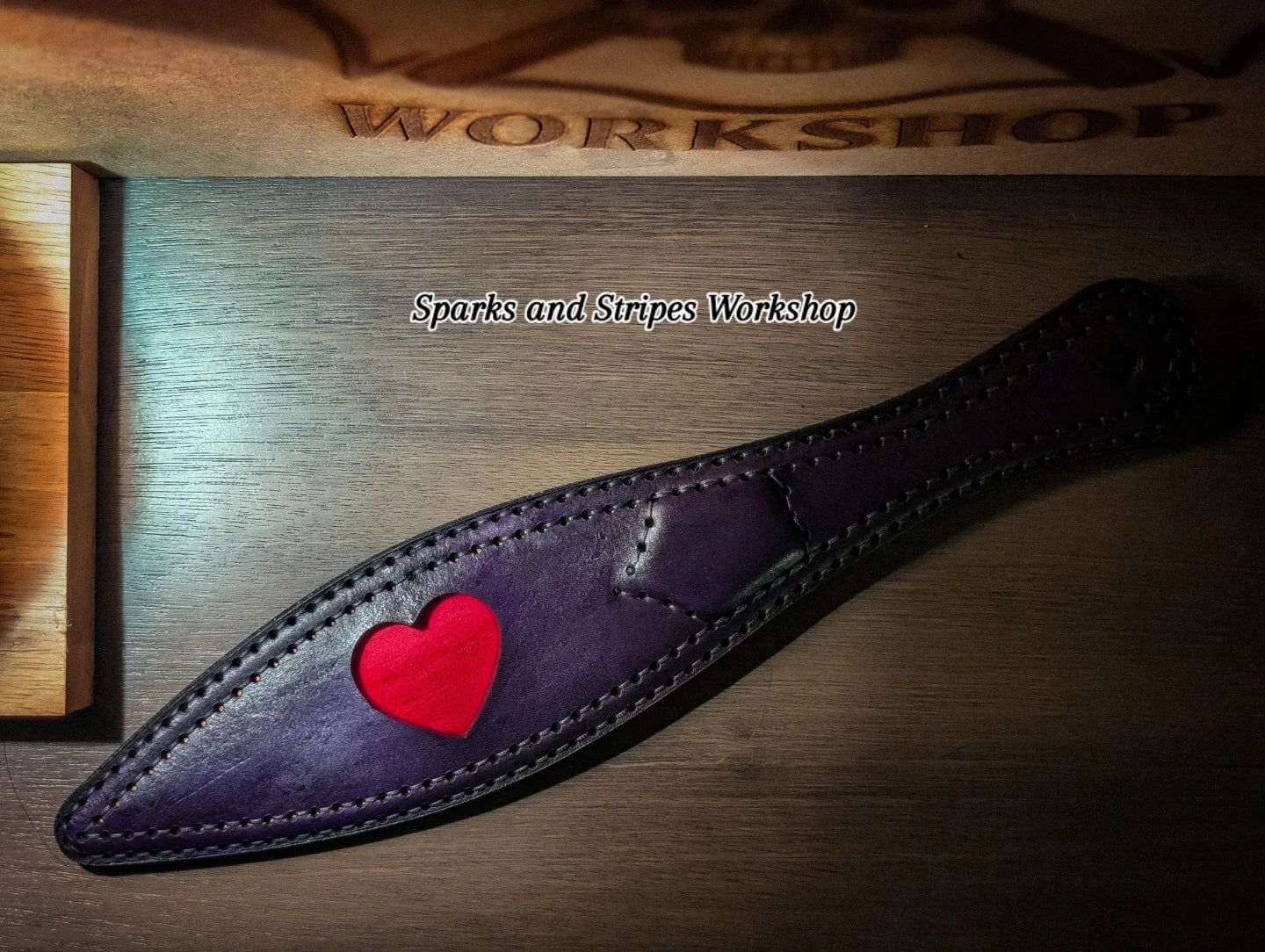 Glow Heart Leather Paddle