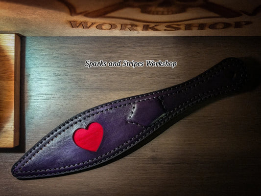 Glow Heart Leather Paddle