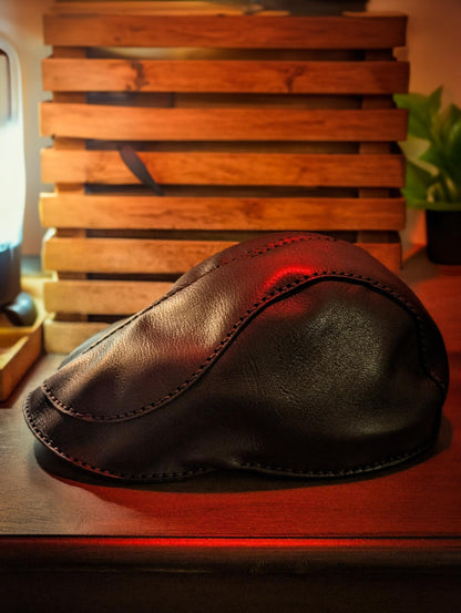 The "Winter Hill" Leather Scally Cap