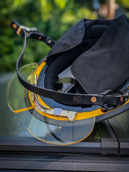 Firefighter Leather Helmet Strap – Black Bridle Leather