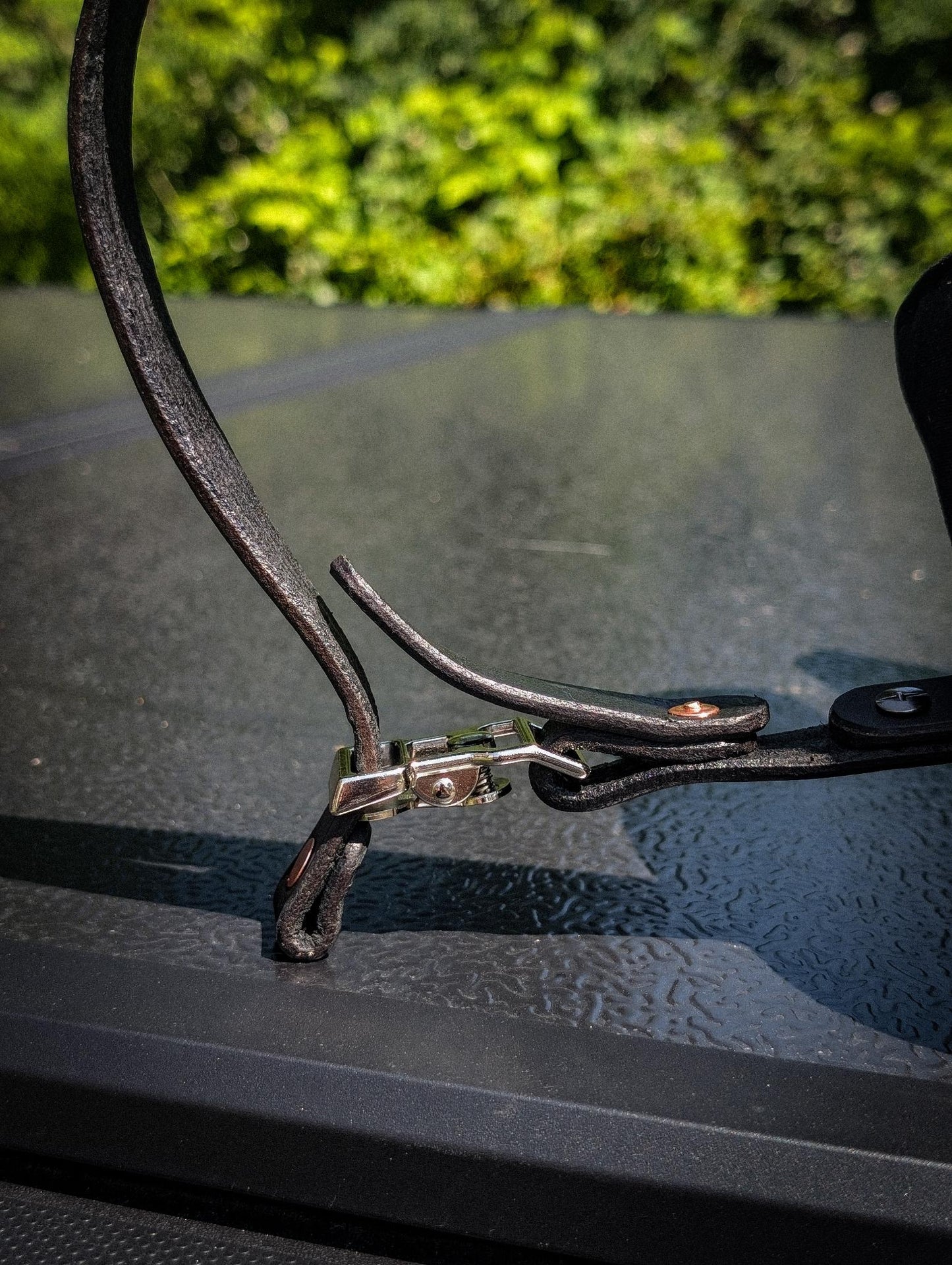 Firefighter Leather Helmet Strap – Black Bridle Leather